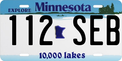 MN license plate 112SEB