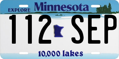 MN license plate 112SEP
