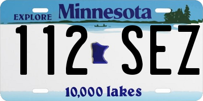MN license plate 112SEZ