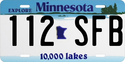MN license plate 112SFB