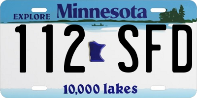 MN license plate 112SFD