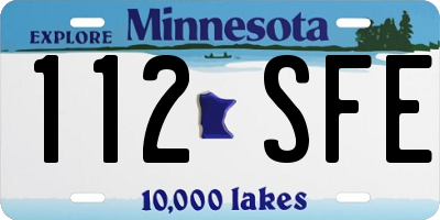 MN license plate 112SFE