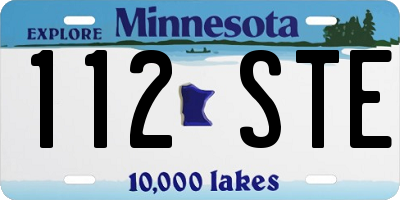 MN license plate 112STE
