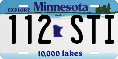 MN license plate 112STI