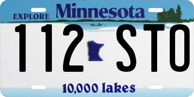 MN license plate 112STO