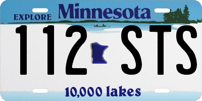 MN license plate 112STS