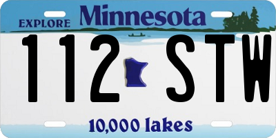 MN license plate 112STW