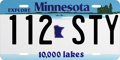 MN license plate 112STY