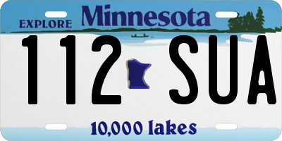 MN license plate 112SUA