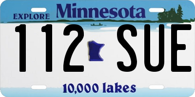 MN license plate 112SUE