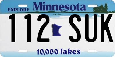 MN license plate 112SUK