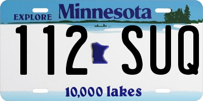 MN license plate 112SUQ