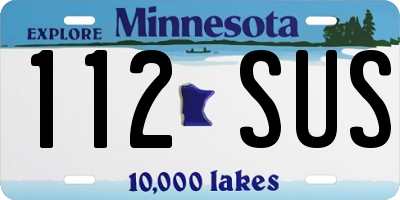 MN license plate 112SUS