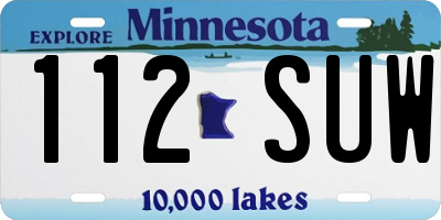 MN license plate 112SUW