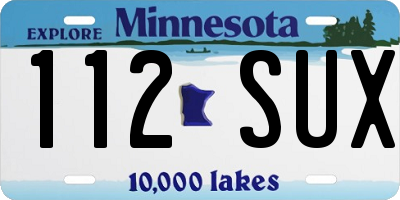 MN license plate 112SUX