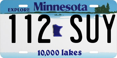 MN license plate 112SUY