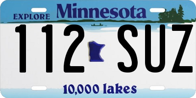 MN license plate 112SUZ