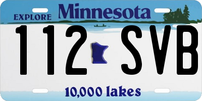 MN license plate 112SVB