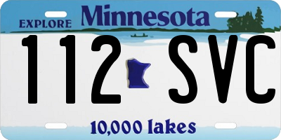 MN license plate 112SVC