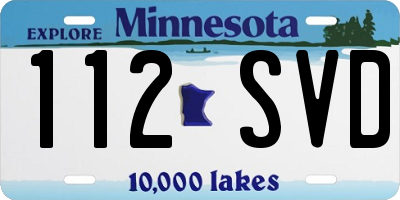 MN license plate 112SVD