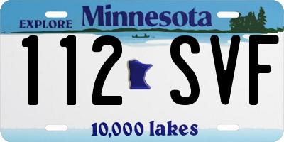 MN license plate 112SVF