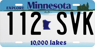MN license plate 112SVK