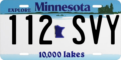 MN license plate 112SVY