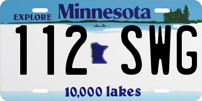 MN license plate 112SWG