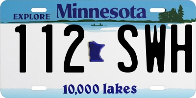 MN license plate 112SWH