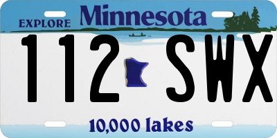 MN license plate 112SWX