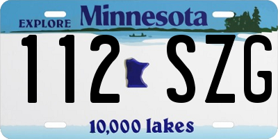 MN license plate 112SZG