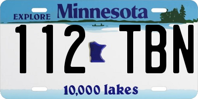 MN license plate 112TBN