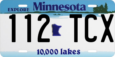 MN license plate 112TCX