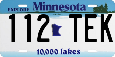 MN license plate 112TEK