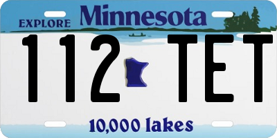 MN license plate 112TET