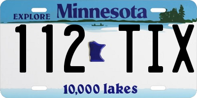 MN license plate 112TIX