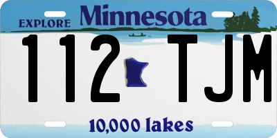 MN license plate 112TJM