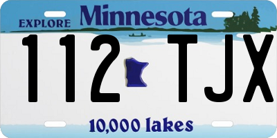 MN license plate 112TJX