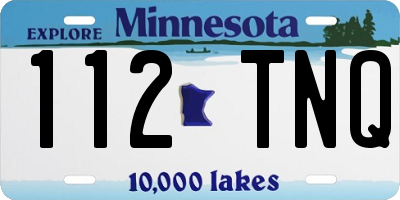 MN license plate 112TNQ