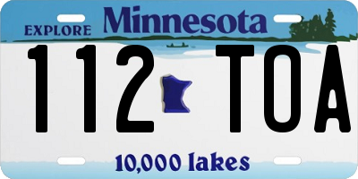 MN license plate 112TOA