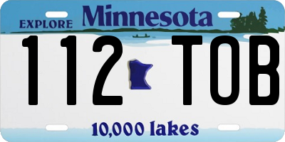 MN license plate 112TOB
