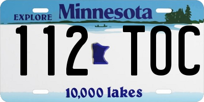 MN license plate 112TOC
