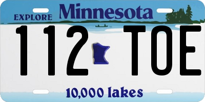 MN license plate 112TOE