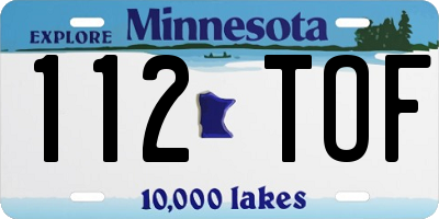 MN license plate 112TOF