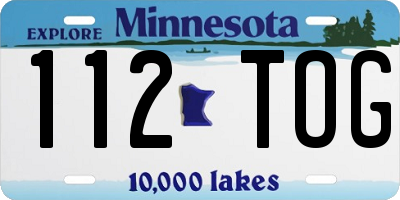 MN license plate 112TOG