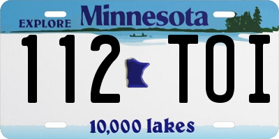 MN license plate 112TOI