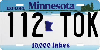 MN license plate 112TOK