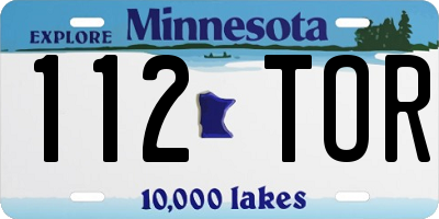 MN license plate 112TOR