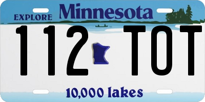 MN license plate 112TOT