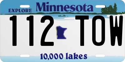 MN license plate 112TOW